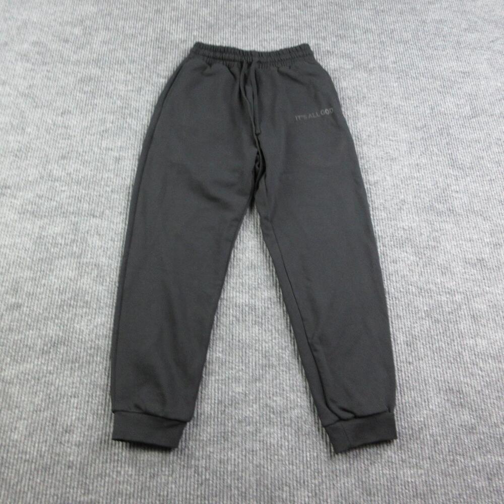 TH Clothing Pants Mens M Black Jogger Fleece Drawstring Pockets 25x28*